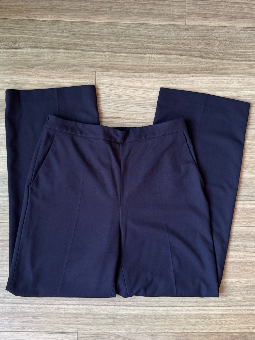 ZARA Navy Blue Elastic Waistband Trousers Size XL - Picture 2 of 4